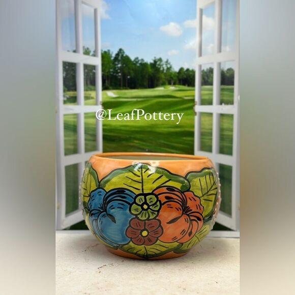 Aurelia Talavera Handmade Multi Colored Ceramic Planter Pot - Picture 5 of 9